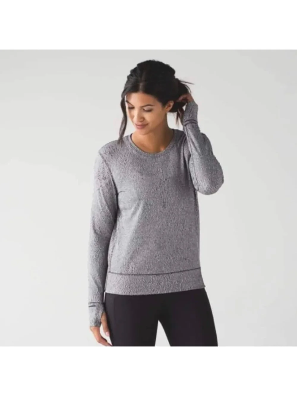 Lululemon Rush Hour Long Sleeve Running Luon Spray Jacquard White Black